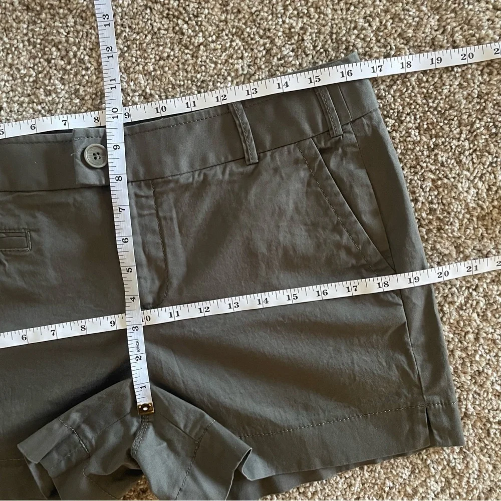 Vintage y2k Banana Republic Stretch Martin Fit Short Shorts Women’s 8 Gray Moto - Picture 10 of 13